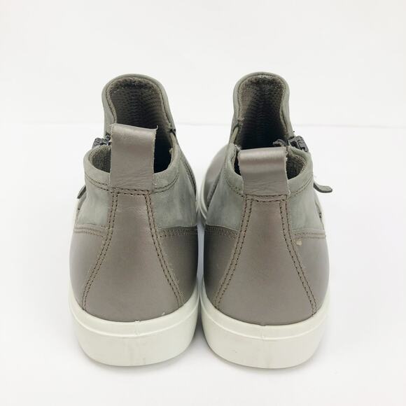Ecco Womans Soft Classic Bootie Sneakers EU 36 US 5.5 Grey Outdoor Comfort Zip - Picture 7 of 11